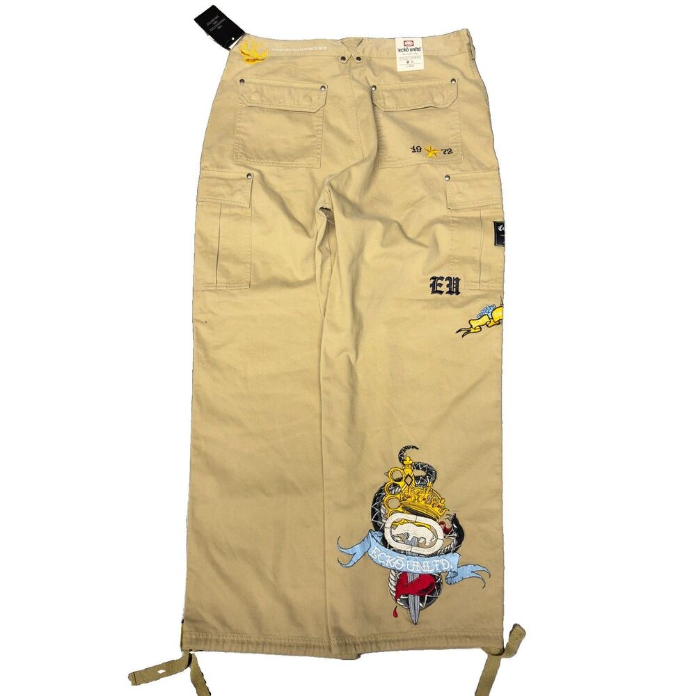 Rare Ecko Unltd Pants Mens 36x31 Baggy Y2K Streetwear Hard To Find Wide Leg NWT